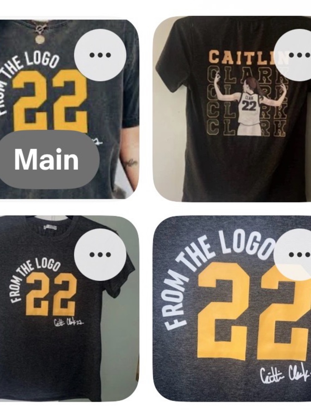 CAITLIN CLARK 22 IOWA HAWKEYES INDIANA FEVER 2 Sides Gray  M Blue Yellow Print - Picture 3 of 3
